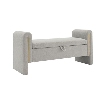 Modern Teddy Upholstered Large Bed End Bench With Arms And Storage - The Sleep Loft - Online Mattress Showroom NYC