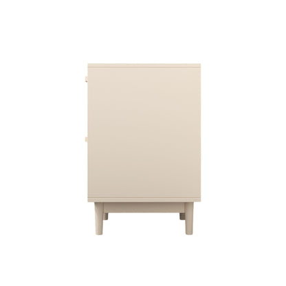 Nightstand With 2 Drawers, Storage Side Table For Bedroom - Antique Natural / Rattan - The Sleep Loft - Online Mattress Showroom NYC