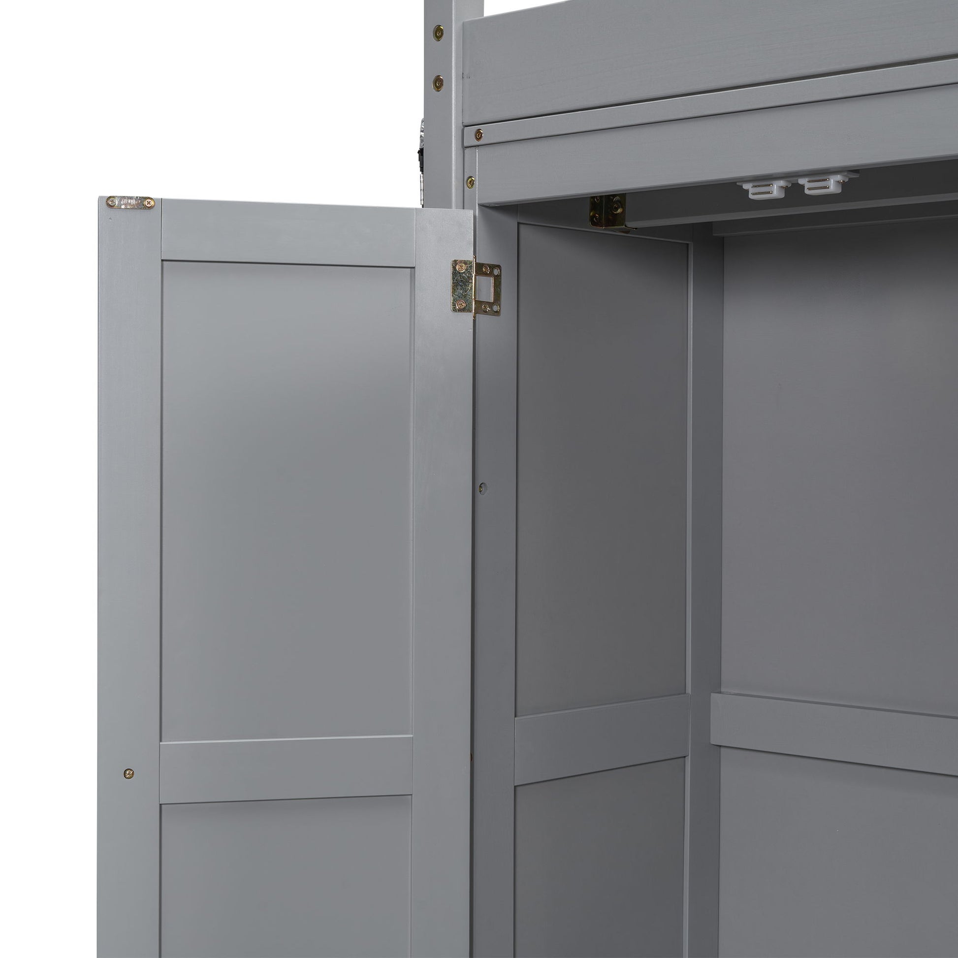 Loft Bed With Built In Wardrobe, Storage Shelves, And LED Light - The Sleep Loft - Online Mattress Showroom NYC
