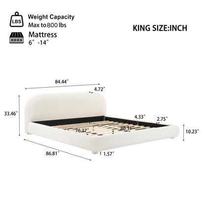 Upholstered Simple Modern Bedroom Bed With Curved Headboard - The Sleep Loft - Online Mattress Showroom NYC