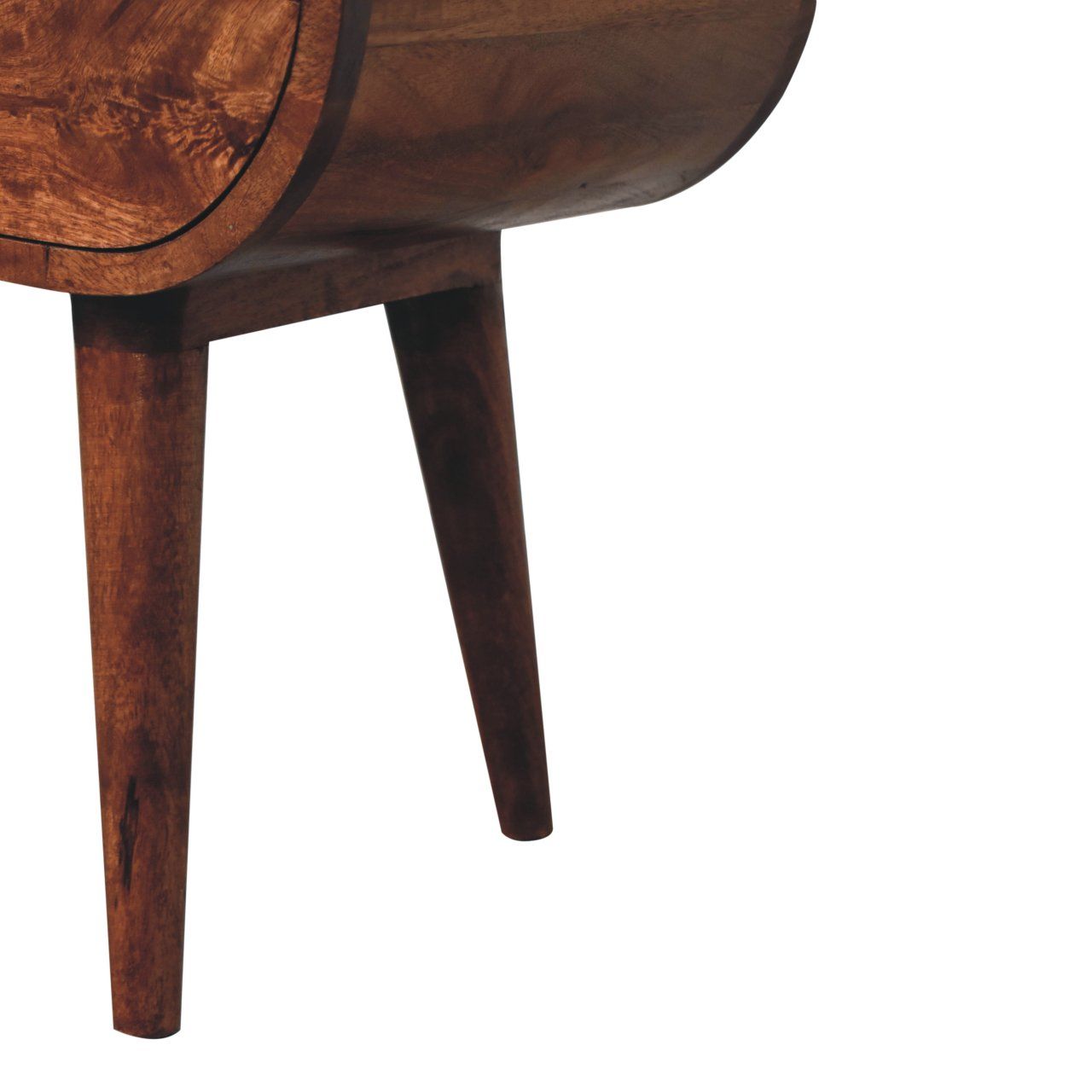 Circular Bedside Table With Open Slot - Caramel - The Sleep Loft - Online Mattress Showroom NYC