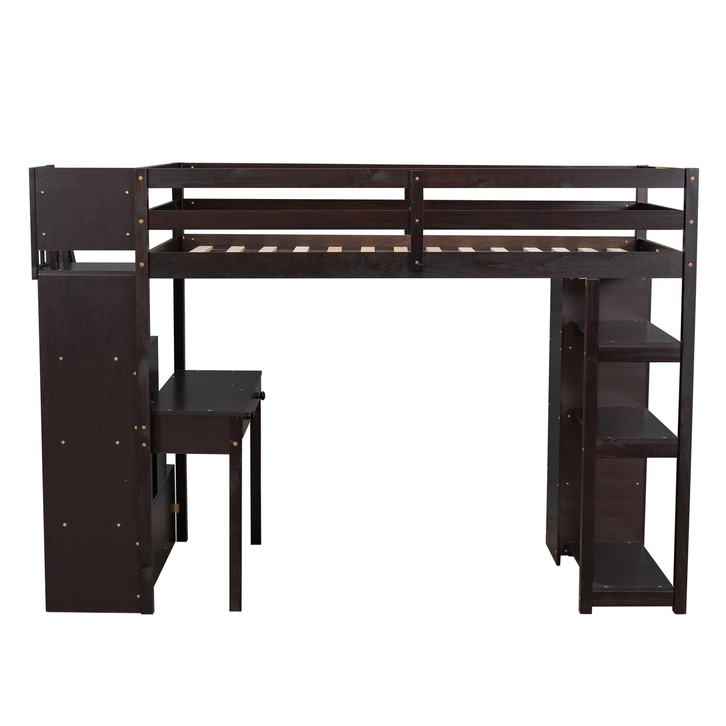 Loft Bed With Storage Drawers, Desk And Stairs With Shelves - The Sleep Loft - Online Mattress Showroom NYC