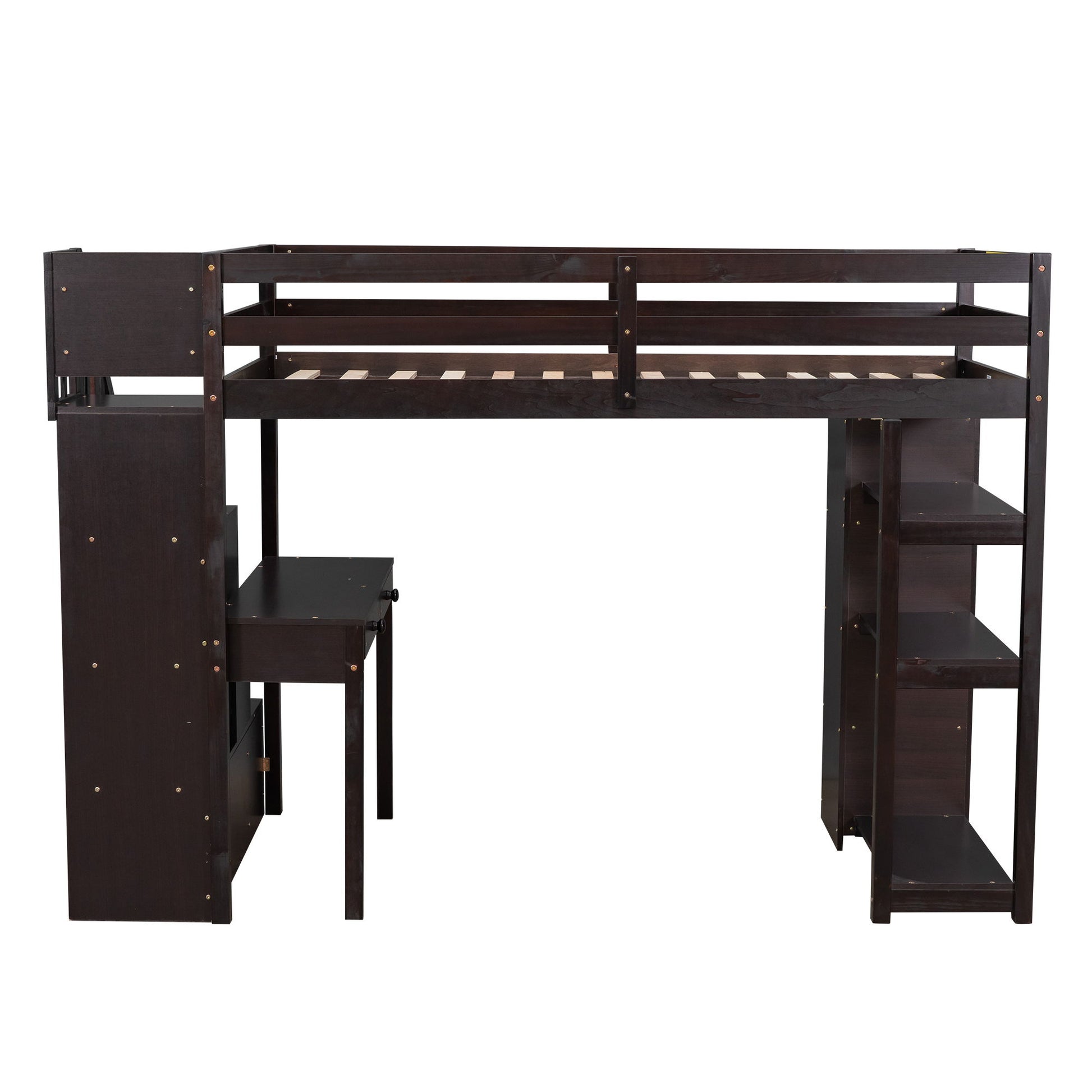Loft Bed With Storage Drawers, Desk And Stairs With Shelves - The Sleep Loft - Online Mattress Showroom NYC