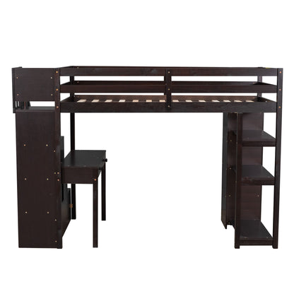 Loft Bed With Storage Drawers, Desk And Stairs With Shelves - The Sleep Loft - Online Mattress Showroom NYC