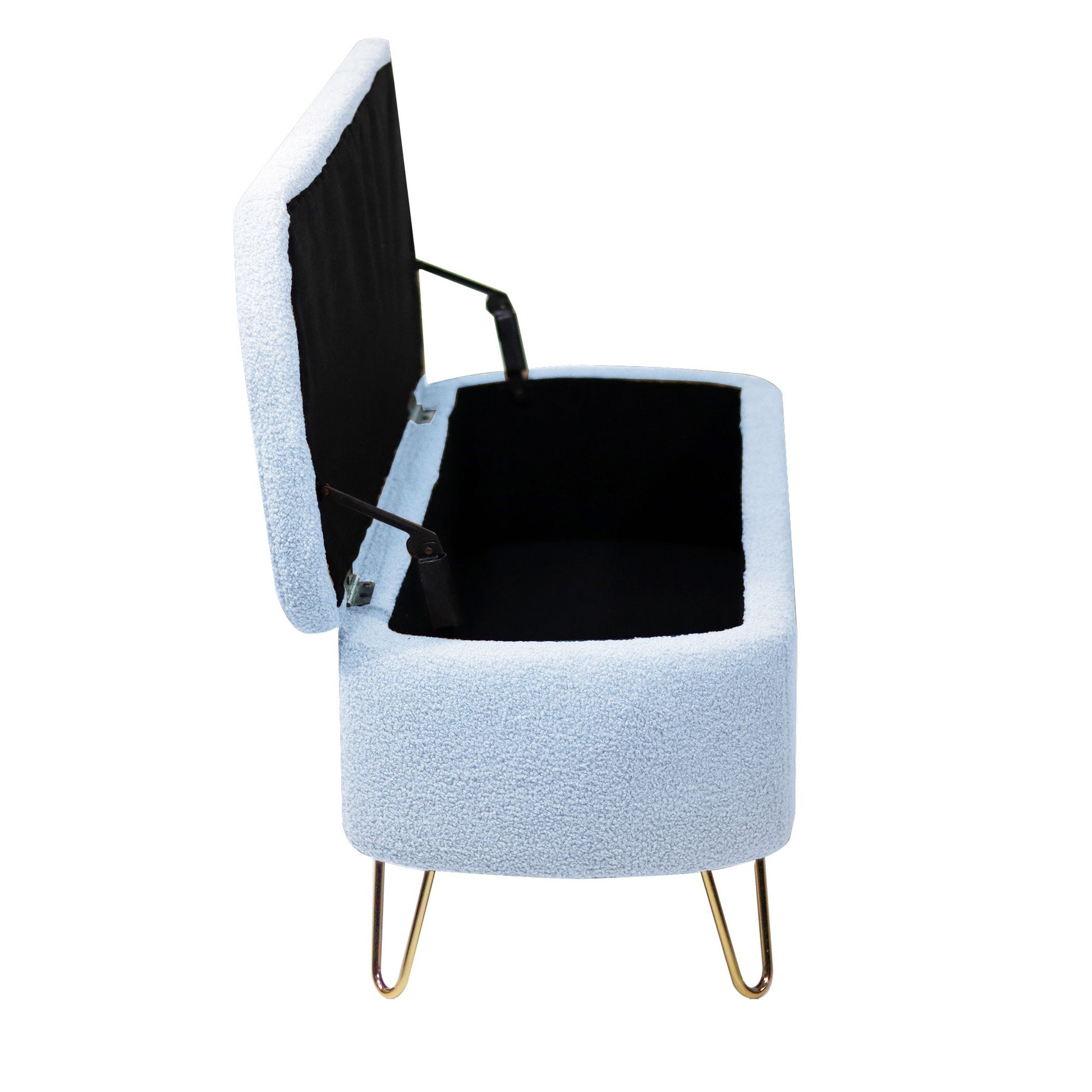 Storage Ottoman Bench For End Of Bed Legs, Modern Camel Faux Fur Entryway Bench Upholstered Padded With Storage For Living Room Bedroom - The Sleep Loft - Online Mattress Showroom NYC