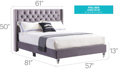 Upholstered Nailhead Trim Chic Bed - The Sleep Loft - Online Mattress Showroom NYC