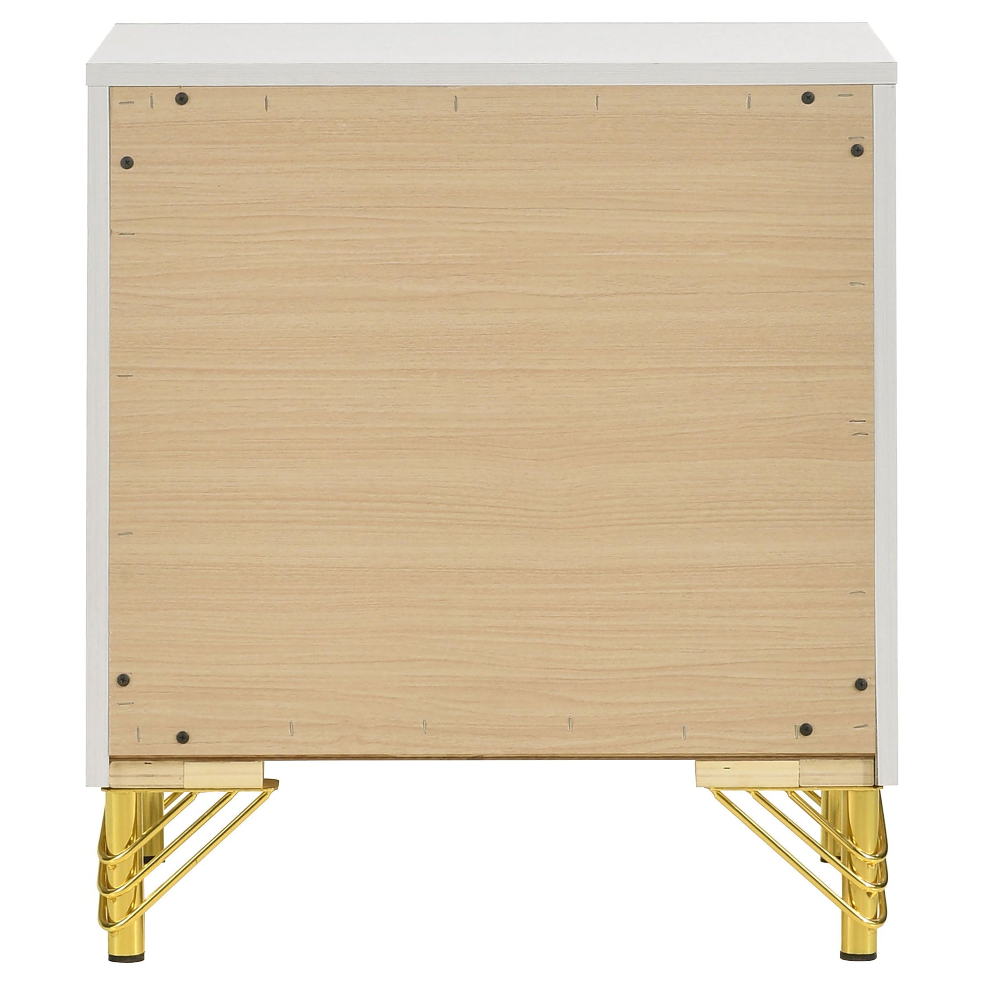 Chesney - 2 Drawer Nightstand With Trim, Bedroom Side Table - White - The Sleep Loft - Online Mattress Showroom NYC