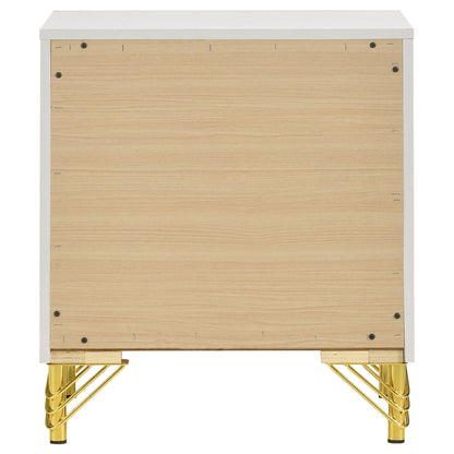 Chesney - 2 Drawer Nightstand With Trim, Bedroom Side Table - White - The Sleep Loft - Online Mattress Showroom NYC