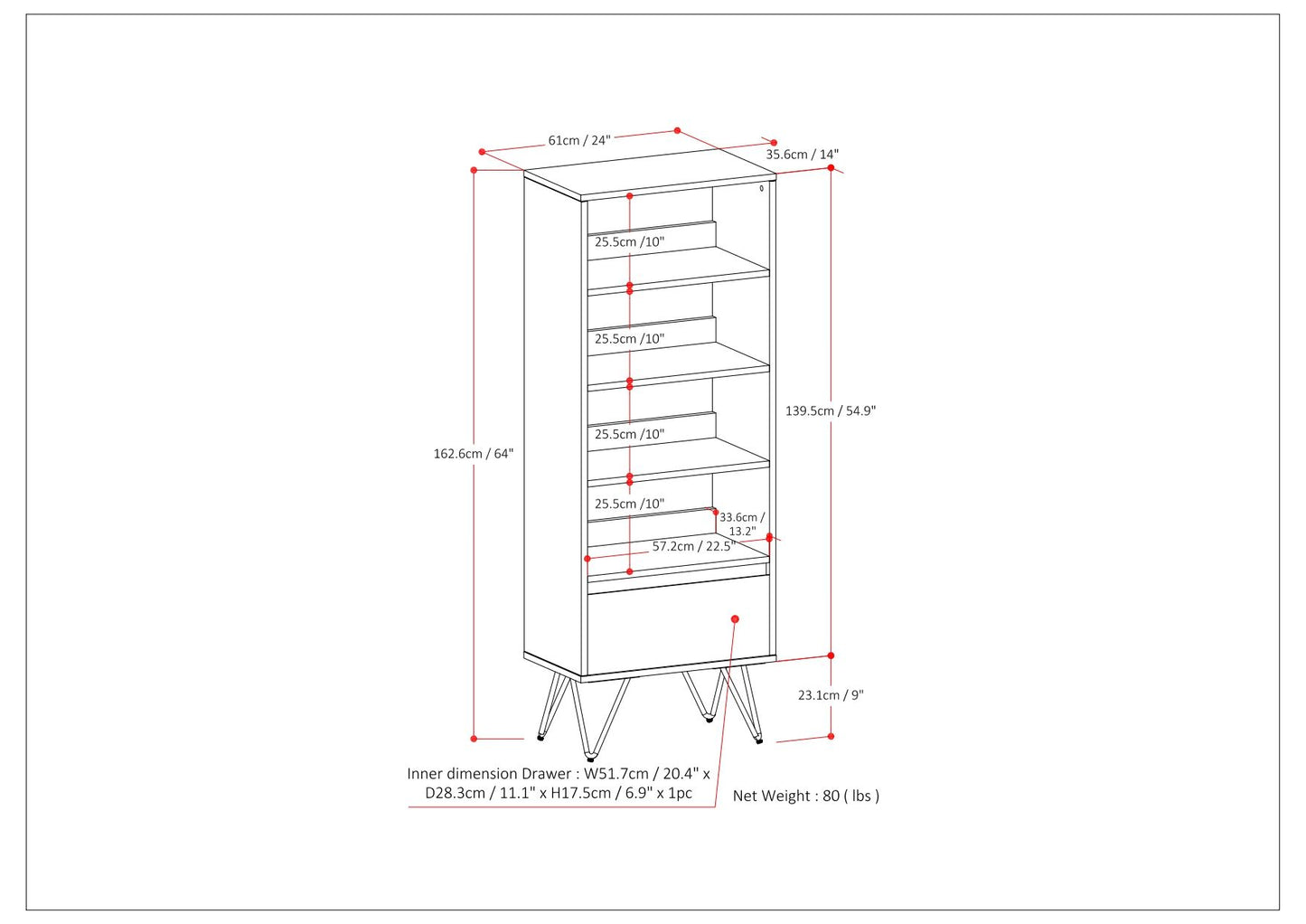 Chase - Tall Bookcase - Rustic Natural Aged Brown - The Sleep Loft - Online Mattress Showroom NYC