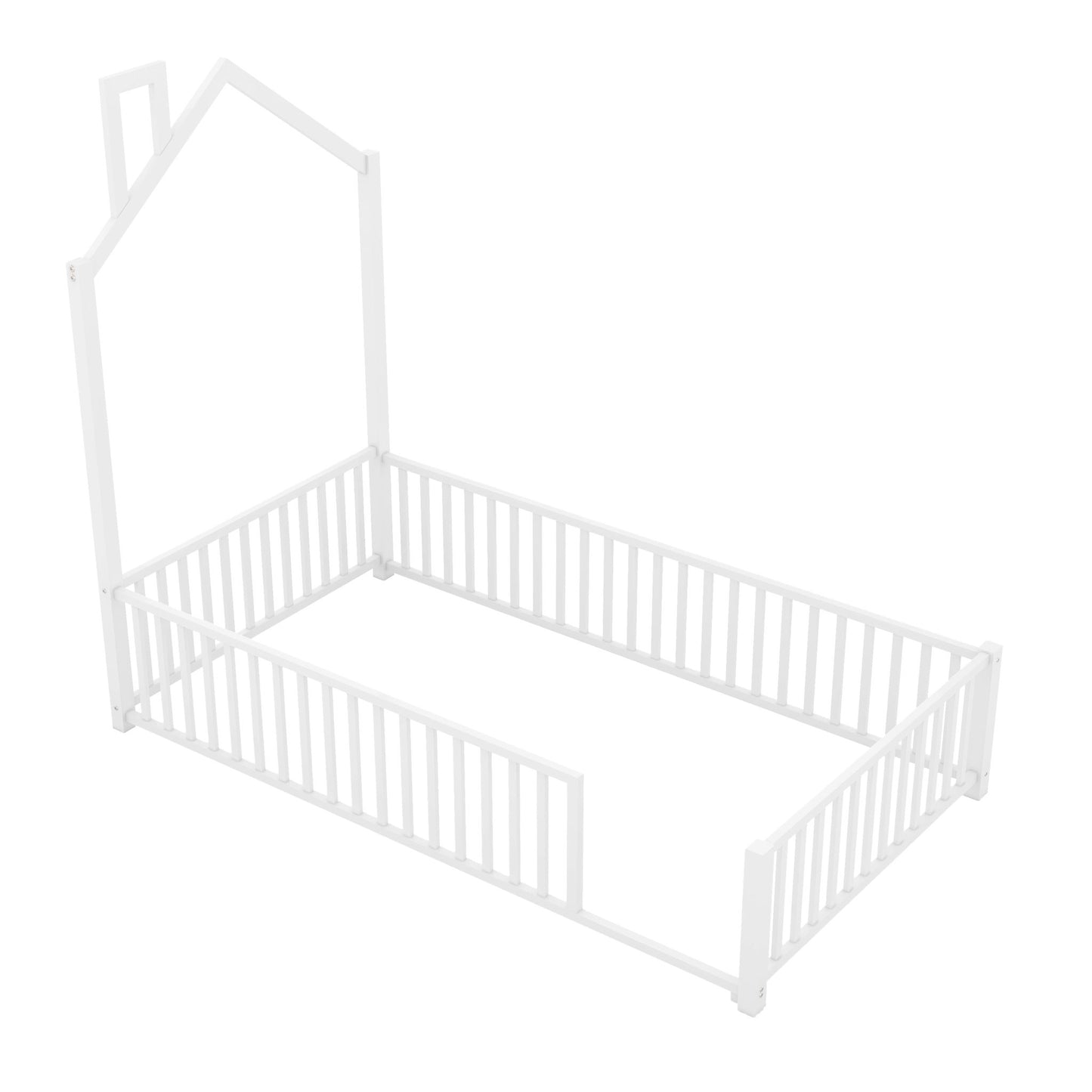Metal House Platform Bed With Guardrail And Chimney - The Sleep Loft - Online Mattress Showroom NYC