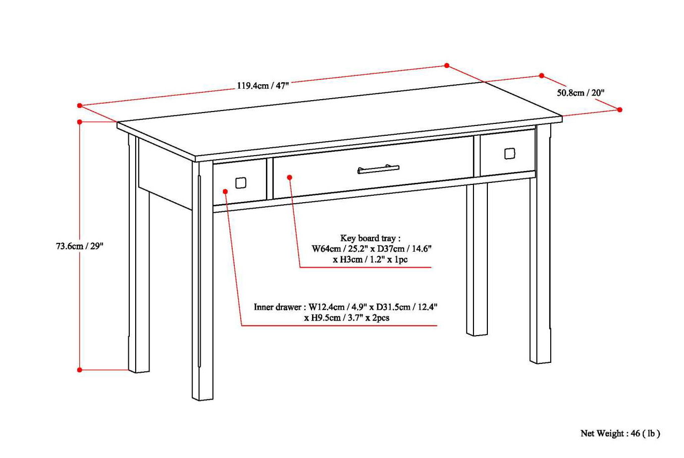 Avalon - Handcrafted Writing Office Desk - The Sleep Loft - Online Mattress Showroom NYC