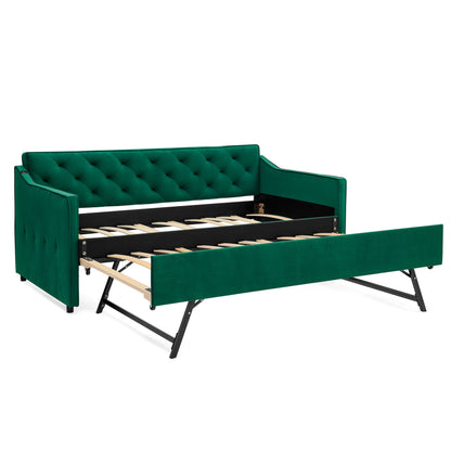Daybed With Pop Up Trundle And USB Charging Armrest - The Sleep Loft - Online Mattress Showroom NYC