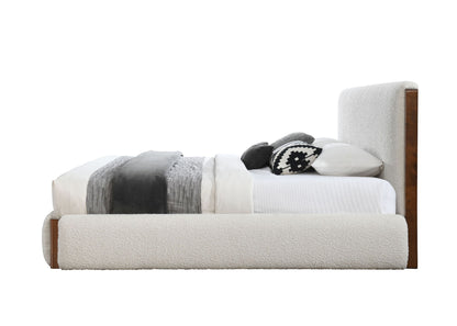 Sandro - Eastern King Bed Boucle - Walnut / White - The Sleep Loft - Online Mattress Showroom NYC