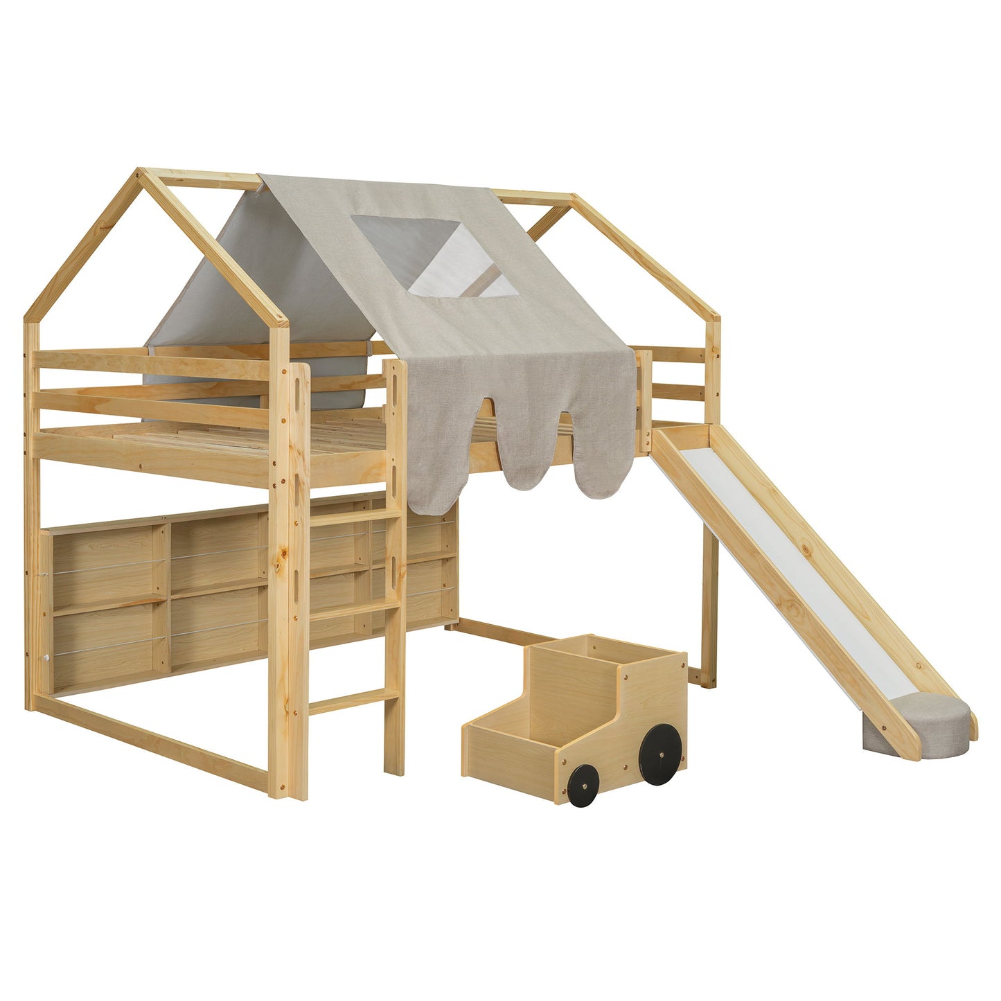 Loft Bed With House Shaped Frame And Tent - The Sleep Loft - Online Mattress Showroom NYC