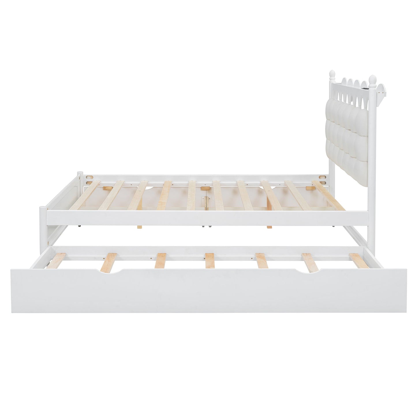 Storage Platform Bed, With 2 Big Drawers, Trundle, One Set Of Sockets & USB Ports - The Sleep Loft - Online Mattress Showroom NYC