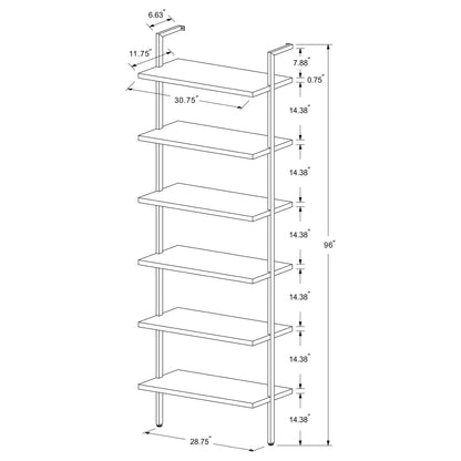 Owens 96-inch 6-shelf Wall Bookshelf Walnut
