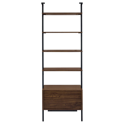 Owens 96-inch 4-shelf Storage Wall Bookshelf Walnut