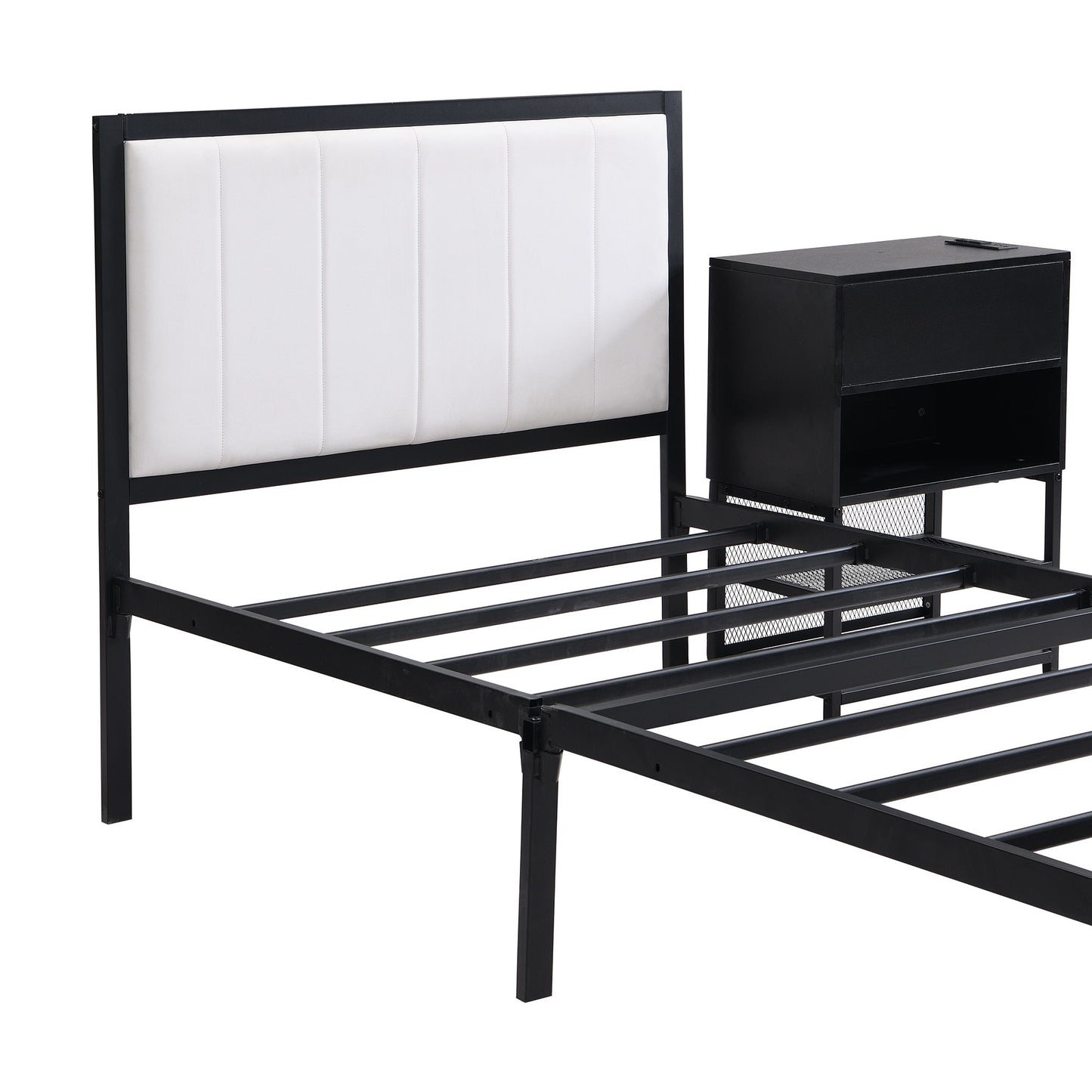 Platform Bed With 2 Tier Storage Shelves, Storage Cabinet - The Sleep Loft - Online Mattress Showroom NYC