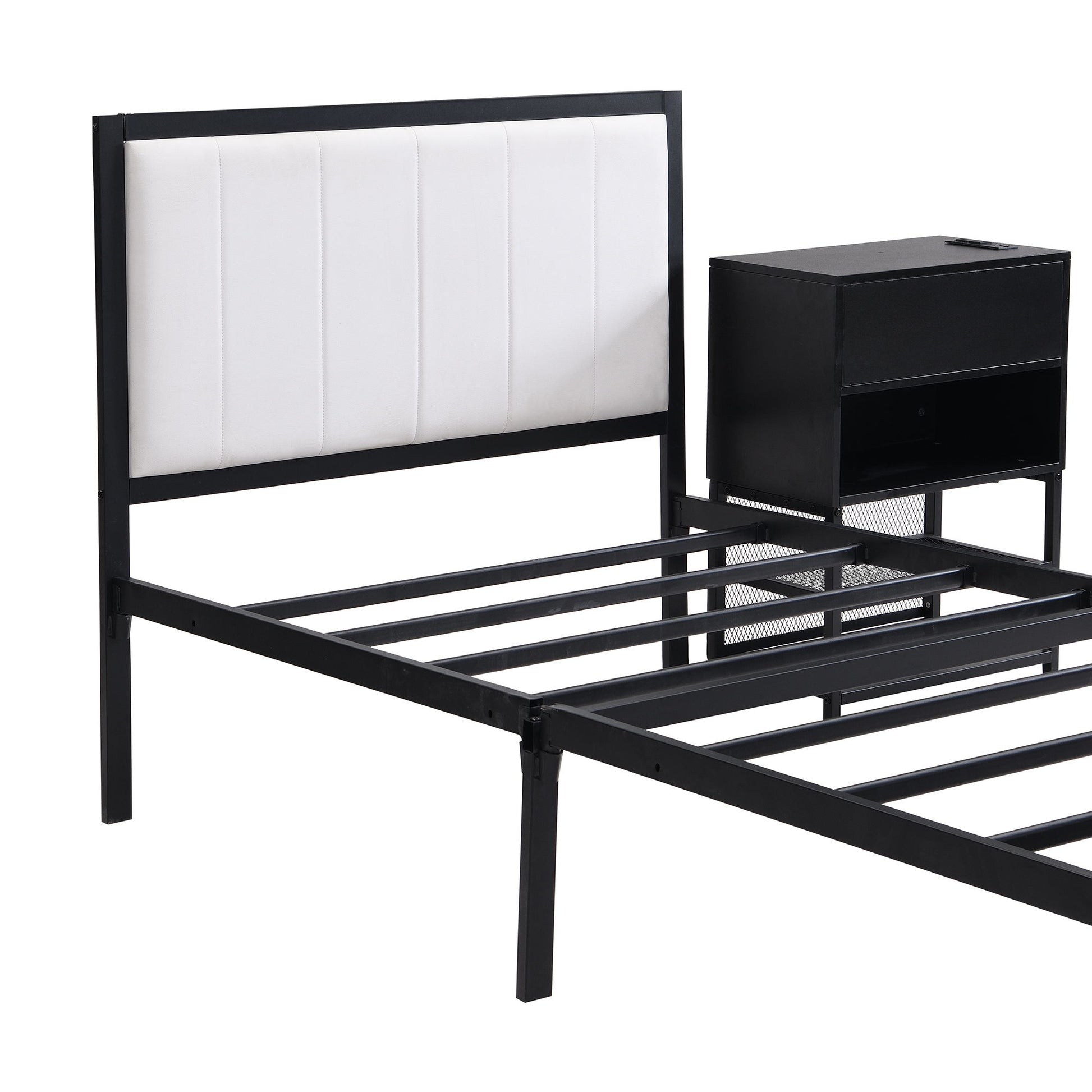 Platform Bed With 2 Tier Storage Shelves, Storage Cabinet - The Sleep Loft - Online Mattress Showroom NYC
