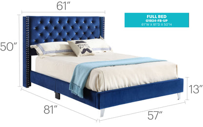 Upholstered Nailhead Trim Chic Bed - The Sleep Loft - Online Mattress Showroom NYC