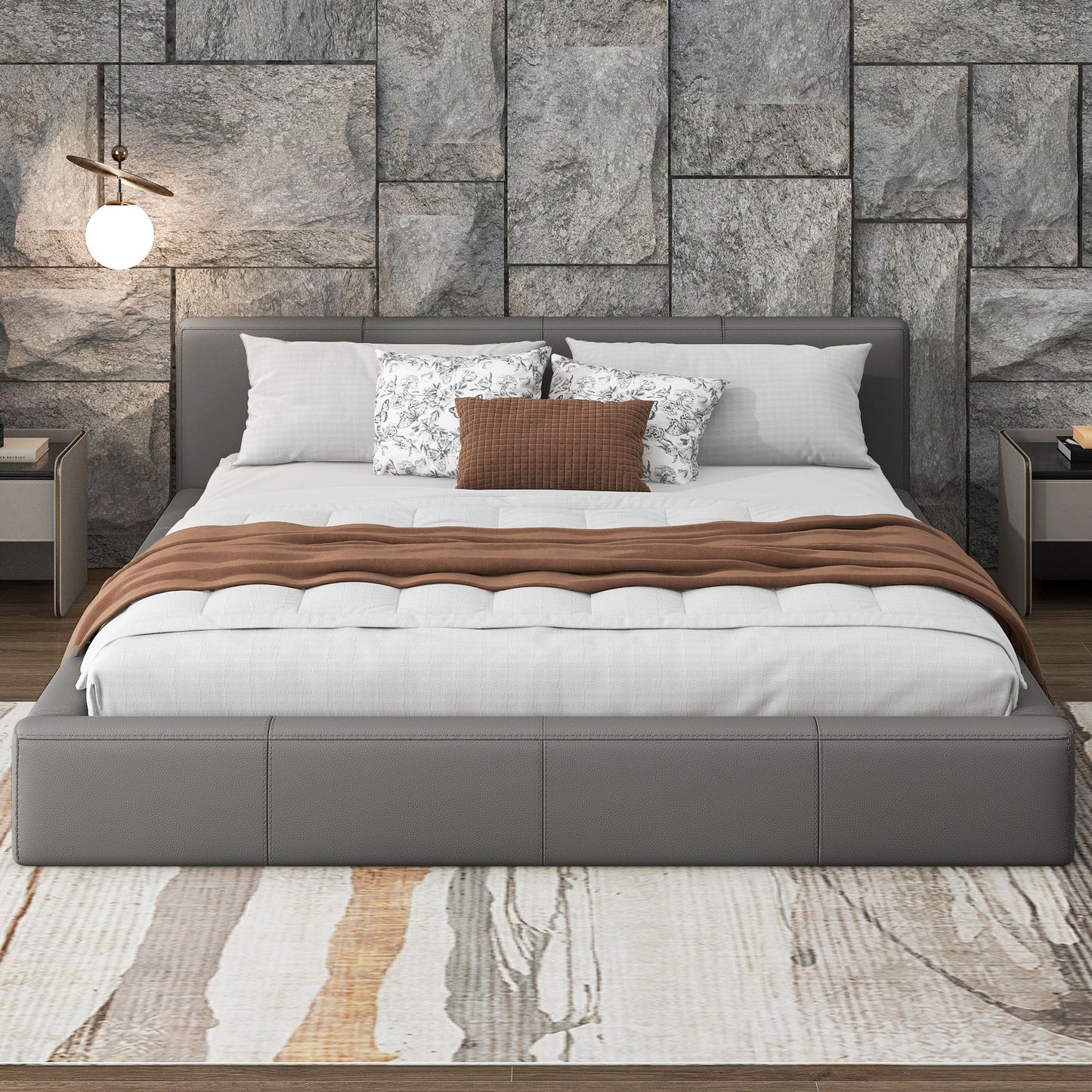 Stylish Upholstered Bed With Birch Wood Frame - The Sleep Loft - Online Mattress Showroom NYC
