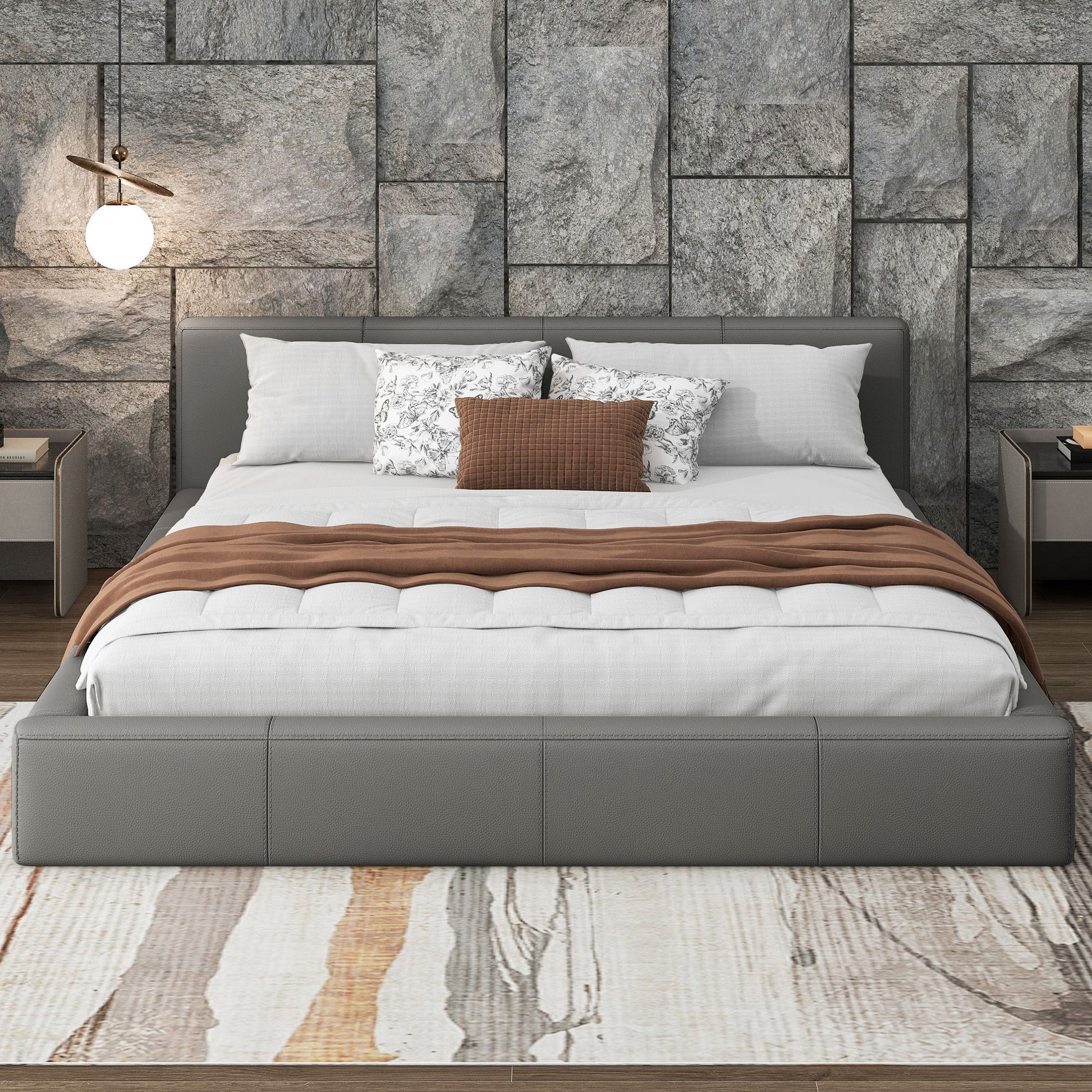 Stylish Upholstered Bed With Birch Wood Frame - The Sleep Loft - Online Mattress Showroom NYC