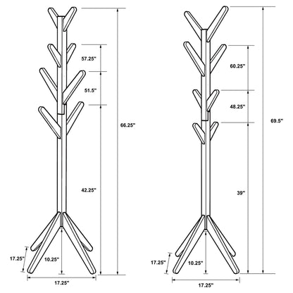 Margaret Solid Wood Coat Rack Clothing Hanger Natural Oak