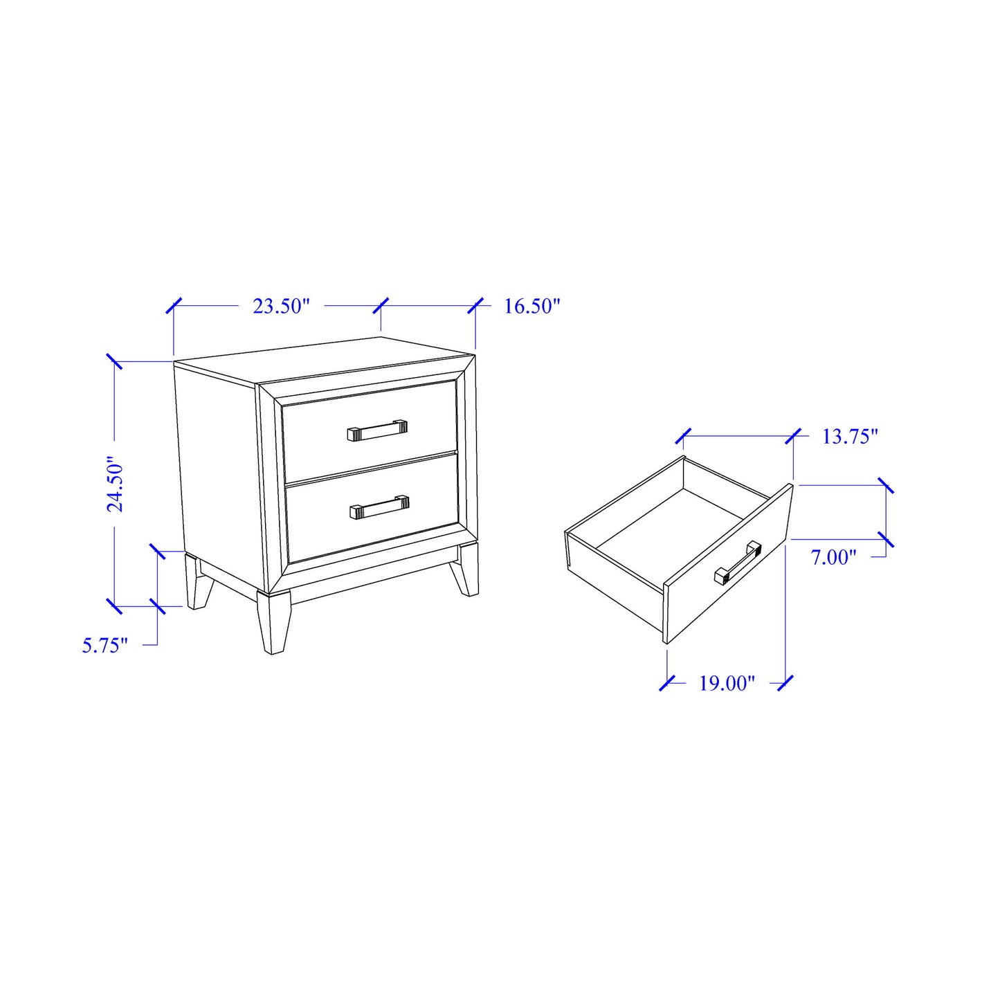 Mirage - Nightstand - The Sleep Loft - Online Mattress Showroom NYC