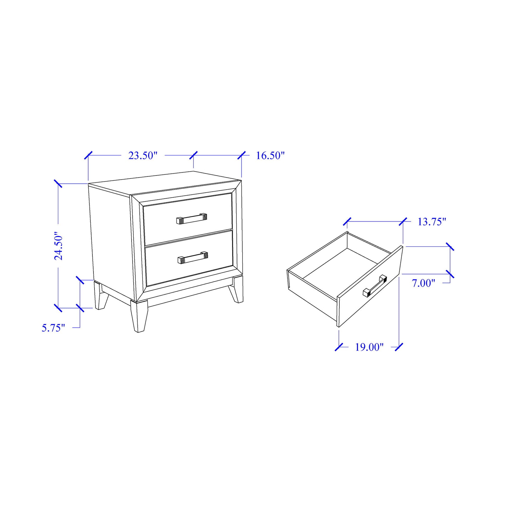 Mirage - Nightstand - The Sleep Loft - Online Mattress Showroom NYC