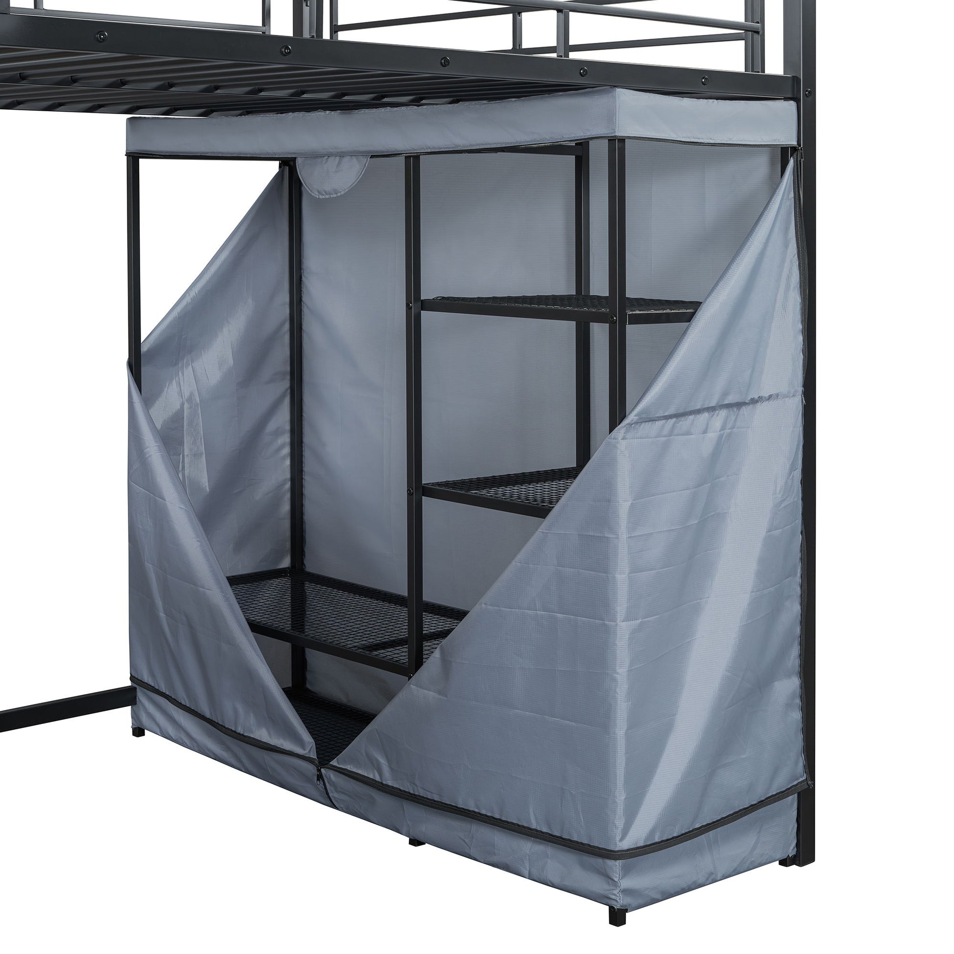 Loft Bed With Desk, Shelves, Power Outlet, LED Light And Wardrobe - The Sleep Loft - Online Mattress Showroom NYC