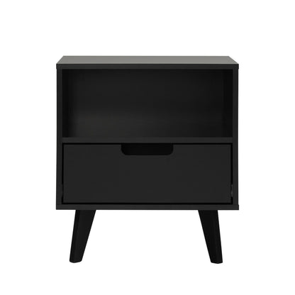 Modern 1 Drawer Nightstand With Open Cubby - The Sleep Loft - Online Mattress Showroom NYC