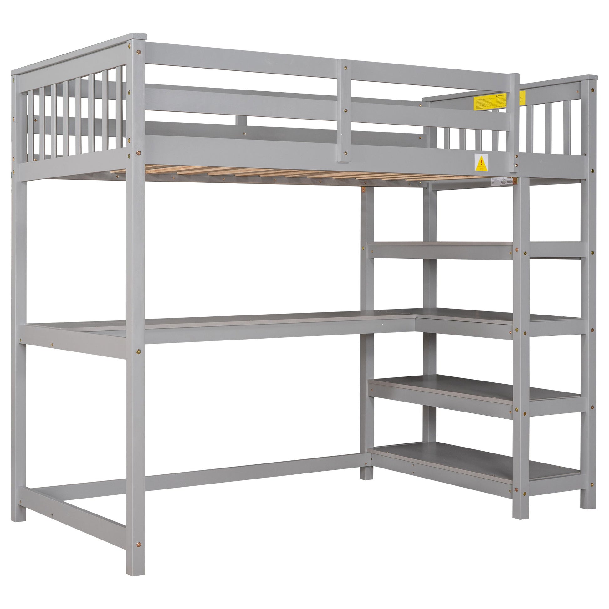 Loft Bed With Storage Shelves And Under Bed Desk - The Sleep Loft - Online Mattress Showroom NYC