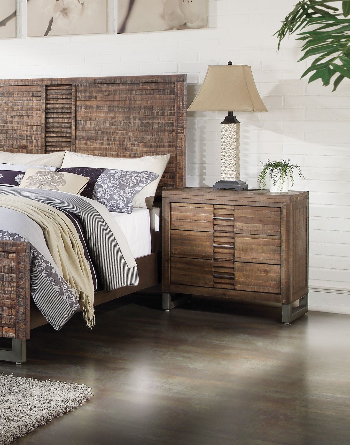 Andria - Reclaimed Nightstand - Oak - The Sleep Loft - Online Mattress Showroom NYC