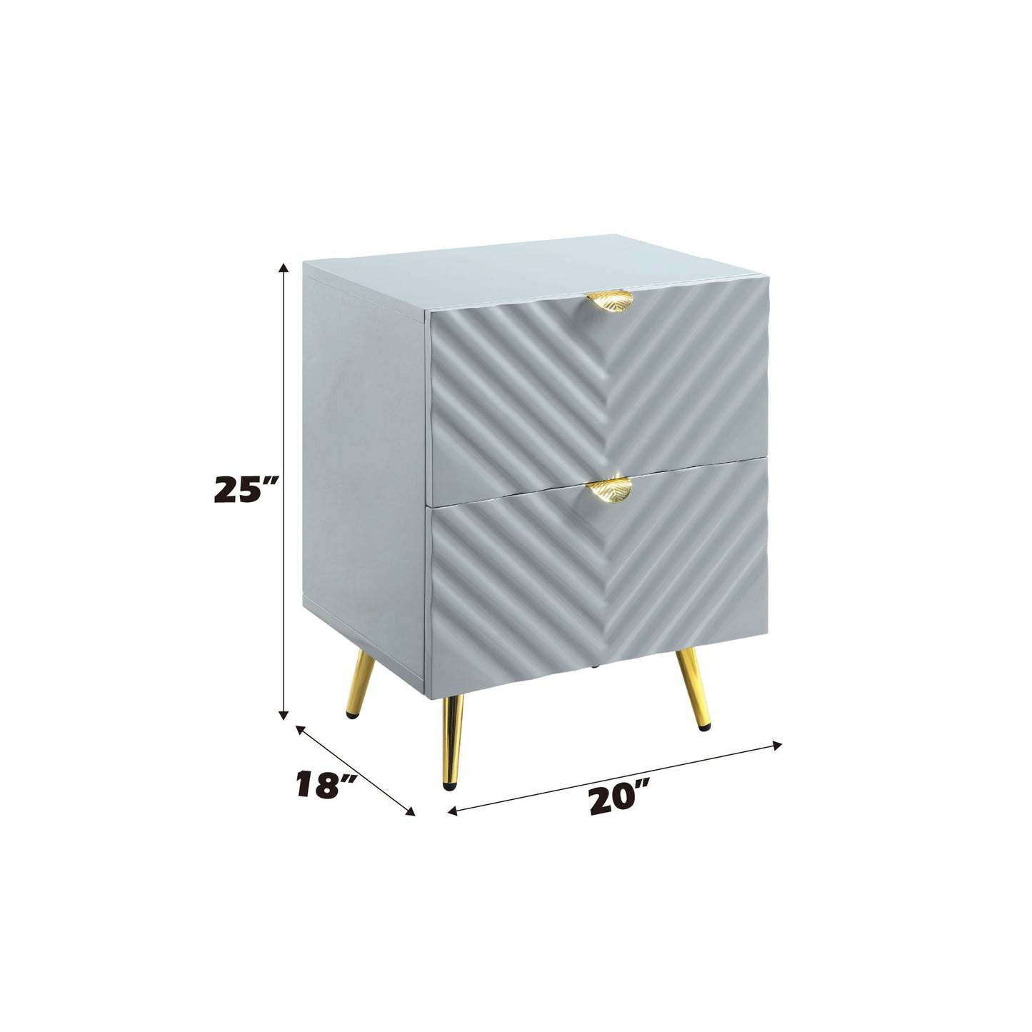Gaines - High Gloss Nightstand - The Sleep Loft - Online Mattress Showroom NYC