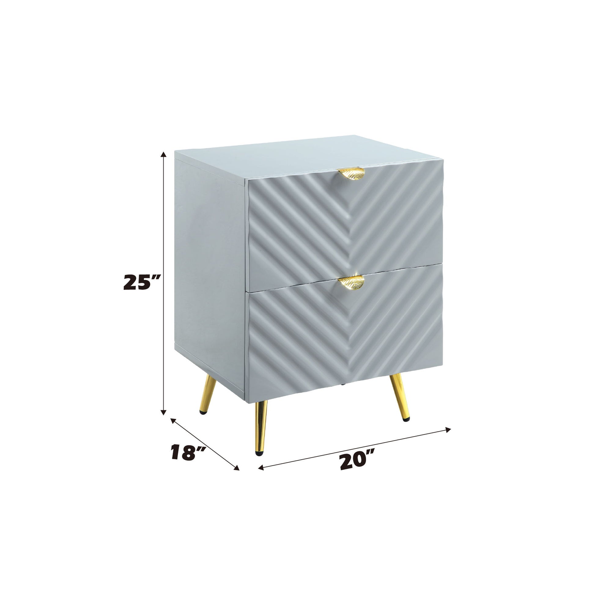 Gaines - High Gloss Nightstand - The Sleep Loft - Online Mattress Showroom NYC