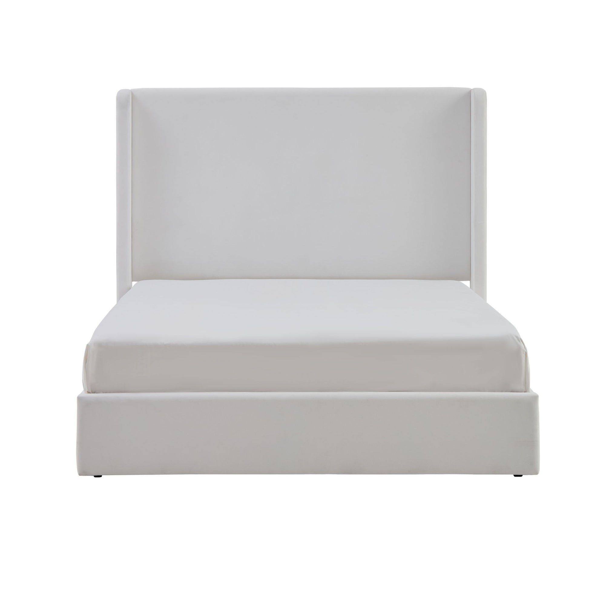 Carmen - King Size Upholstered Wingback Bed - White - The Sleep Loft - Online Mattress Showroom NYC