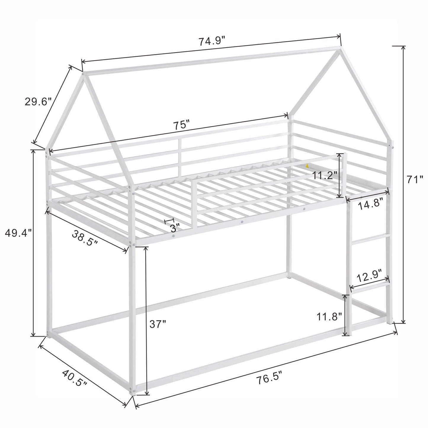 House Bunk Bed With Built In Ladder - The Sleep Loft - Online Mattress Showroom NYC