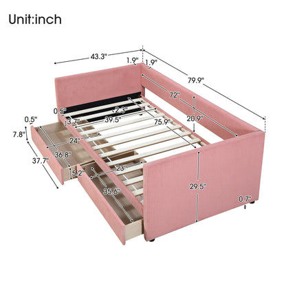Daybed With Two Drawers And Wood Slat - The Sleep Loft - Online Mattress Showroom NYC