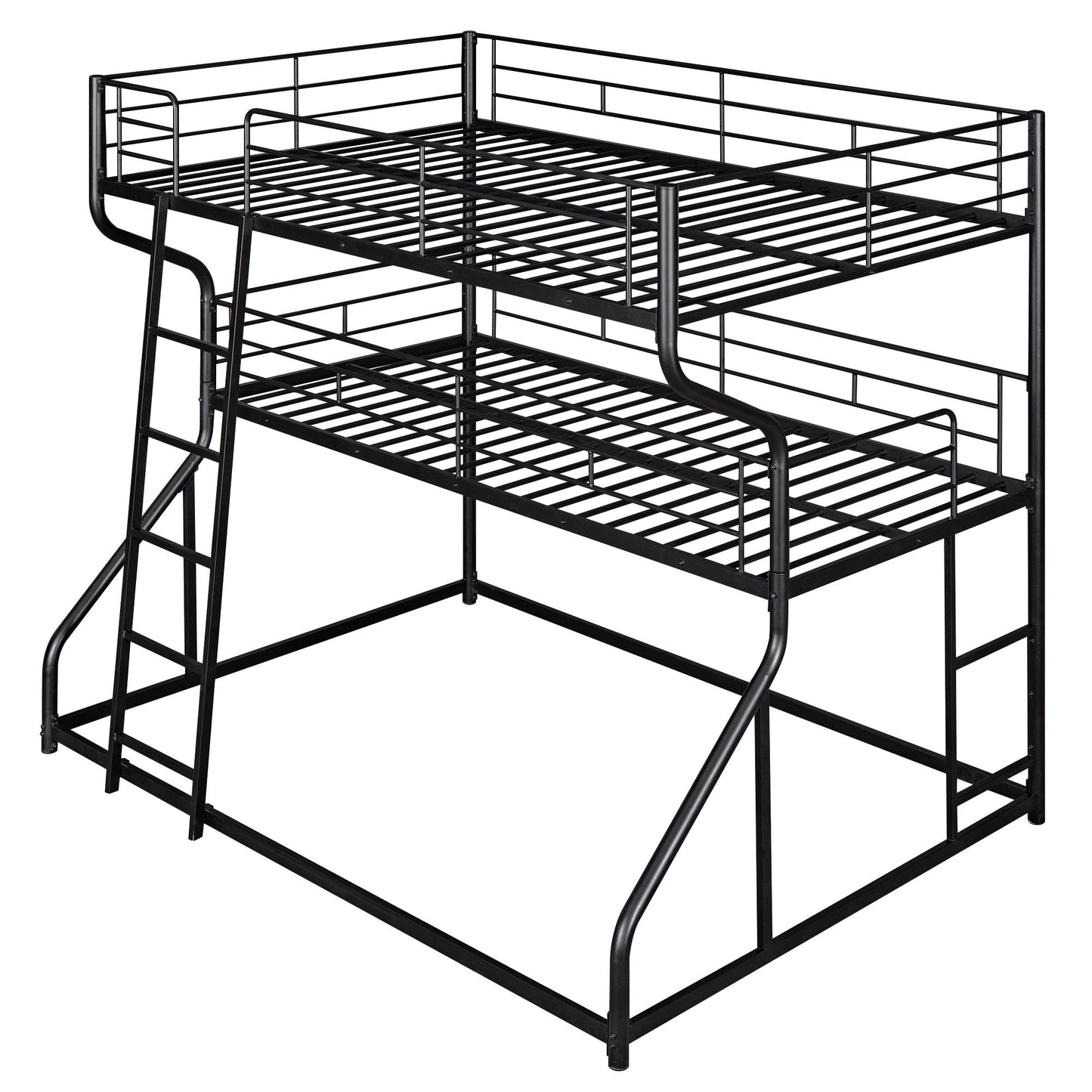 Industrial Triple Bunk Bed With Dual Ladders Frame, Space Saving Design - The Sleep Loft - Online Mattress Showroom NYC