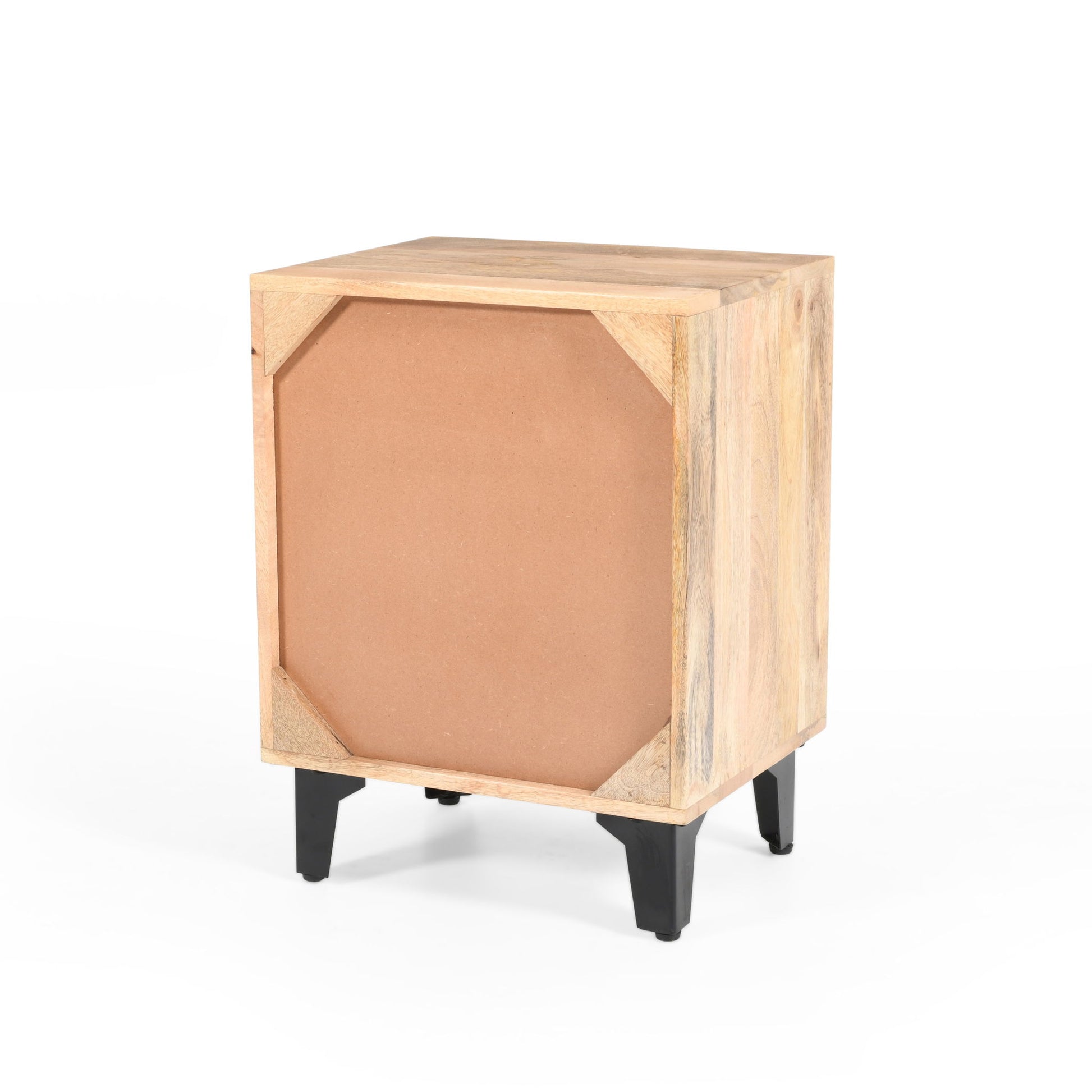 Solid Wood Vintage Nightstand With Handcrafted Detailing - Natural - The Sleep Loft - Online Mattress Showroom NYC