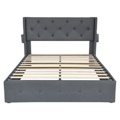 Bed With Gas Lift Storage, USB Ports - The Sleep Loft - Online Mattress Showroom NYC