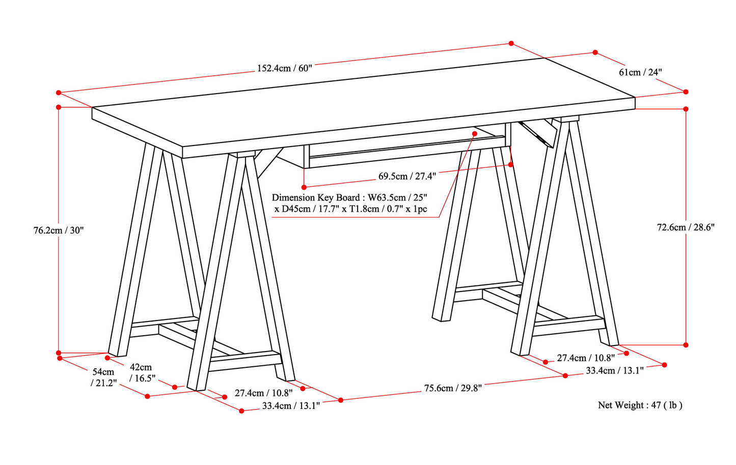 Sawhorse - Handcrafted Desk - The Sleep Loft - Online Mattress Showroom NYC