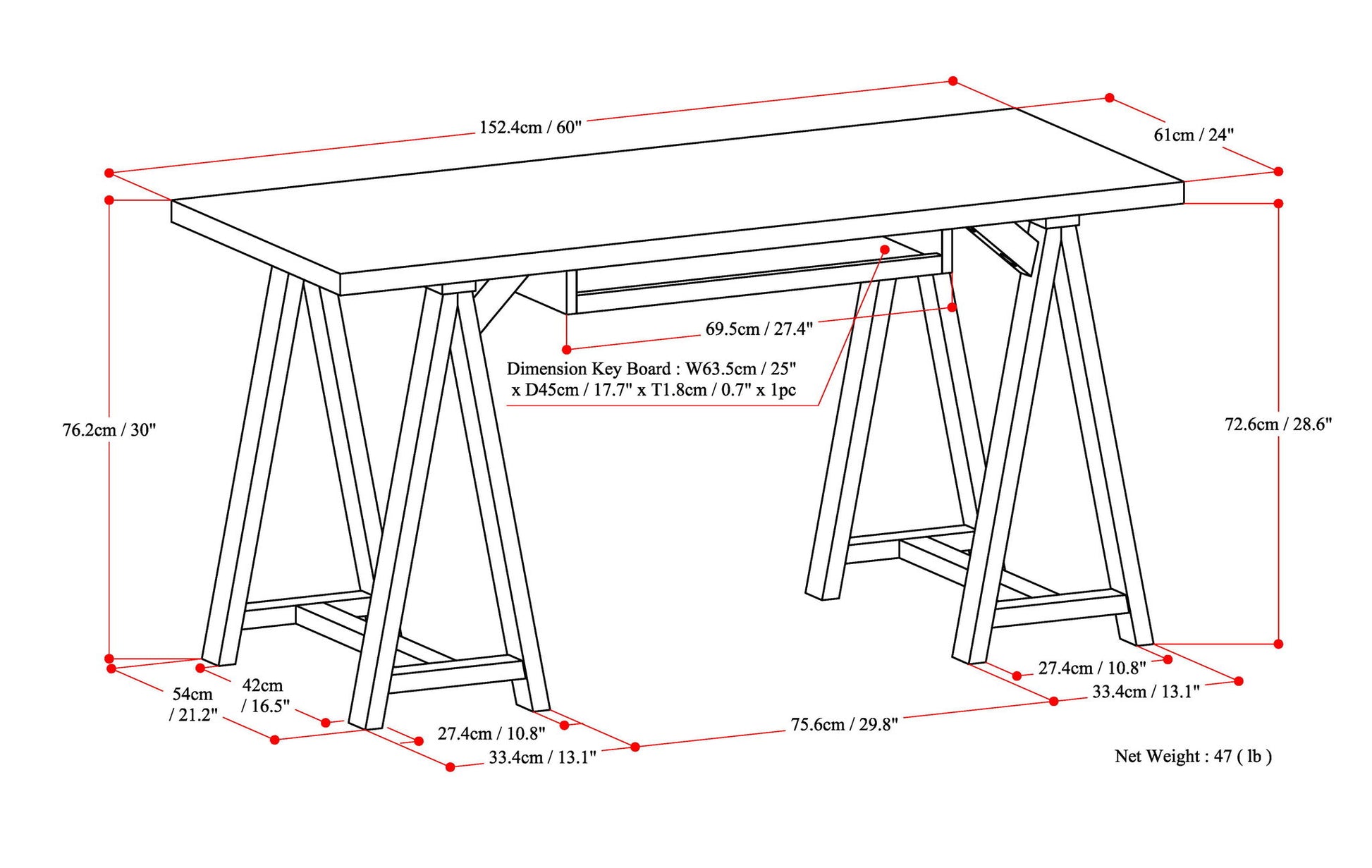 Sawhorse - Handcrafted Desk - The Sleep Loft - Online Mattress Showroom NYC