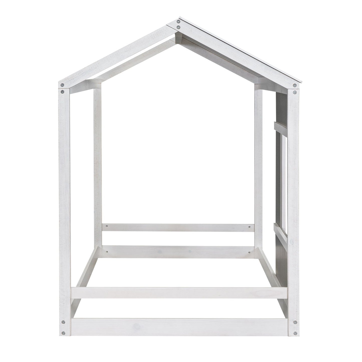Twin Size House Platform Bed With Roof And Window - Natural / White - The Sleep Loft - Online Mattress Showroom NYC