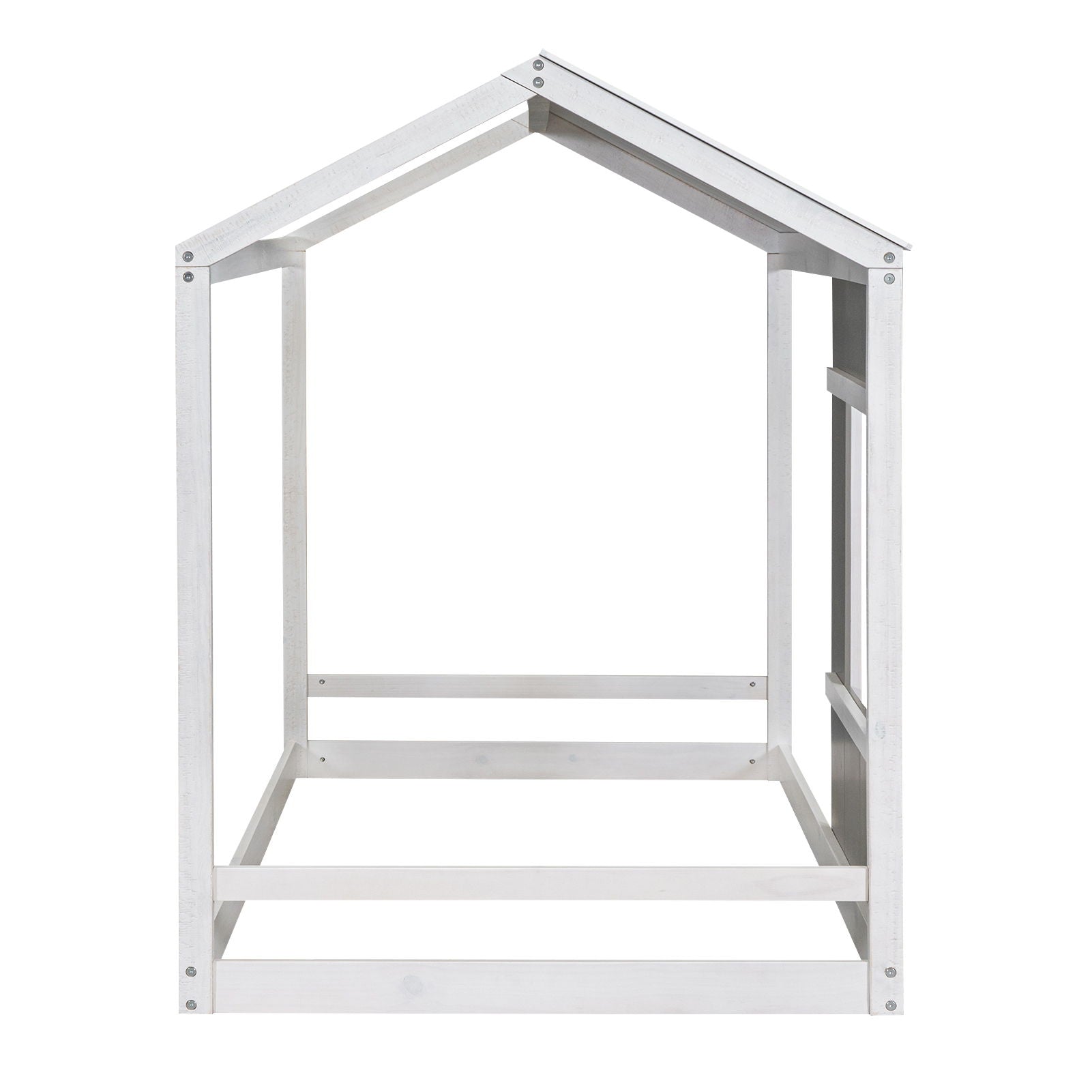 Twin Size House Platform Bed With Roof And Window - Natural / White - The Sleep Loft - Online Mattress Showroom NYC