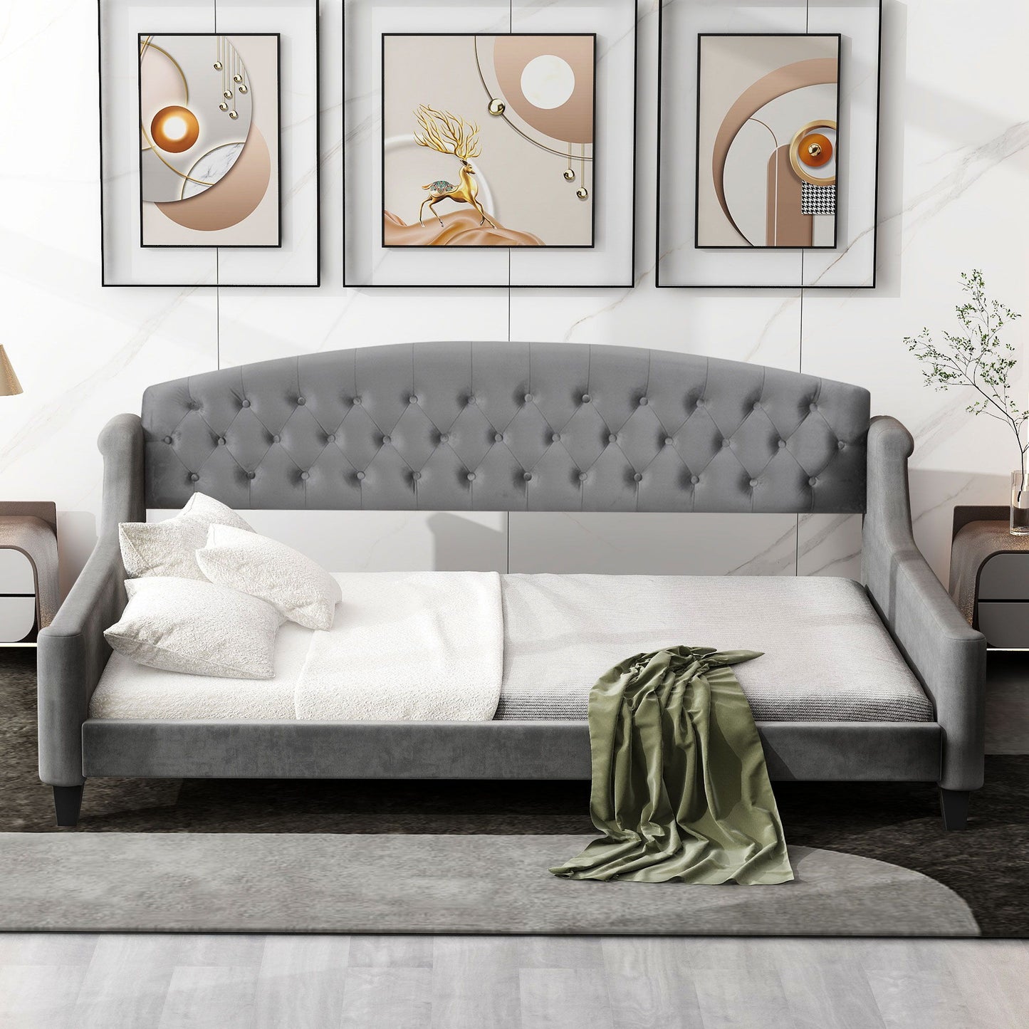 Modern Tufted Button Daybed - The Sleep Loft - Online Mattress Showroom NYC