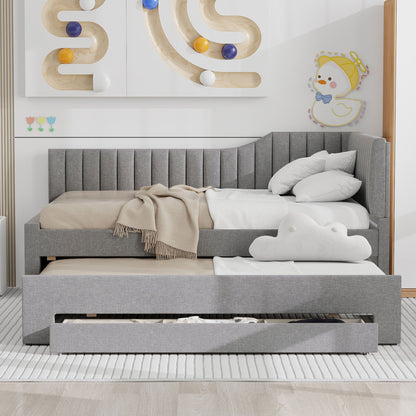 Upholstered Daybed With Trundle And 3 Drawers - The Sleep Loft - Online Mattress Showroom NYC