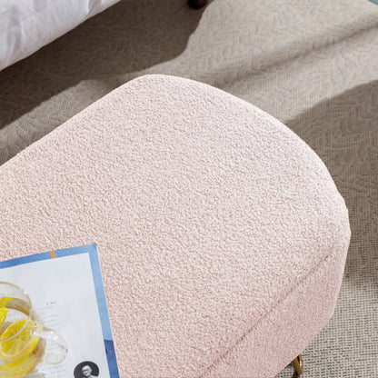 Storage Ottoman Bench For End Of Bed Legs, Modern Camel Faux Fur Entryway Bench Upholstered Padded With Storage For Living Room Bedroom - The Sleep Loft - Online Mattress Showroom NYC