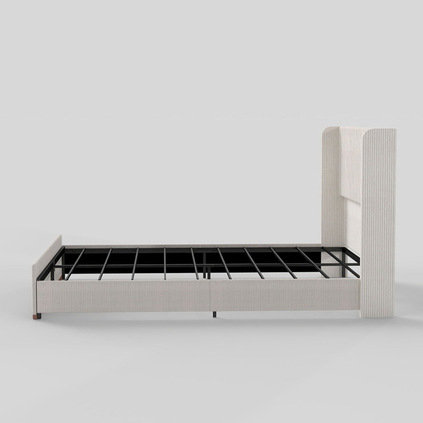 Upholstered Bed Frame With Luxury Wingback Headboard - The Sleep Loft - Online Mattress Showroom NYC