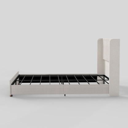 Upholstered Bed Frame With Luxury Wingback Headboard - The Sleep Loft - Online Mattress Showroom NYC